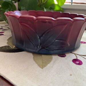 Weller Pottery Tutone Bowl 8” Burgundy and Navy